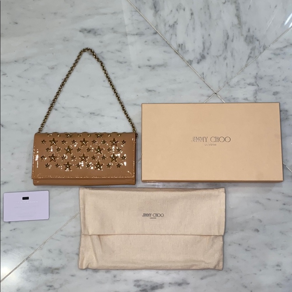 💯 authentic Jimmy Choo wallet On chain clutch